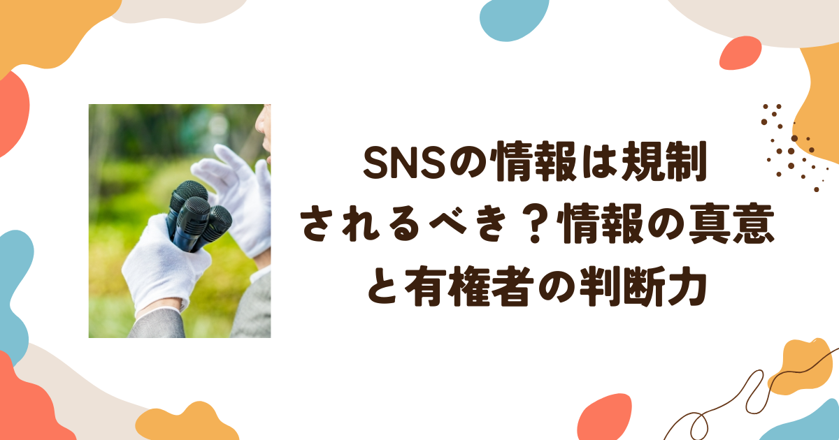 SNSの情報は規制されるべき？情報の真意と有権者の判断力