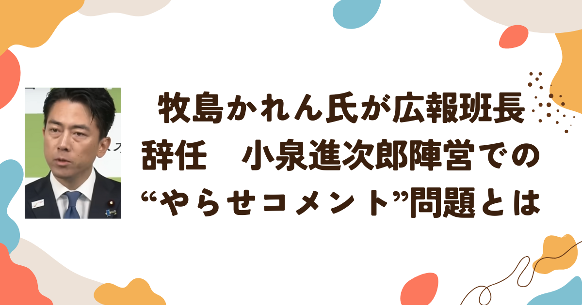 牧島かれん氏が広報班長辞任　小泉進次郎陣営での“やらせコメント”問題とは