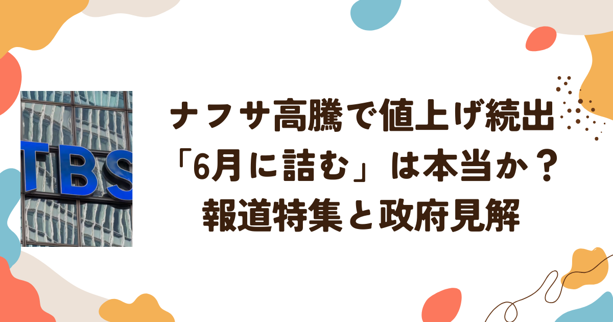 ナフサ高騰で値上げ続出「6月に詰む」は本当か？報道特集と政府見解