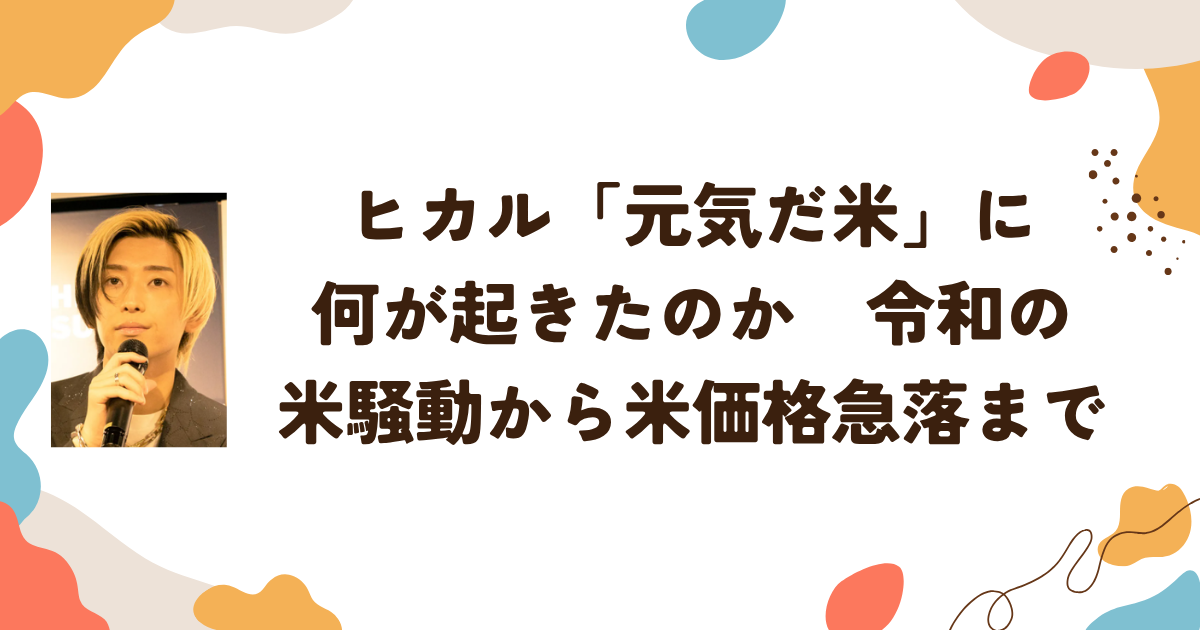 ヒカル「元気だ米」に何が起きたのか　令和の米騒動から米価格急落まで