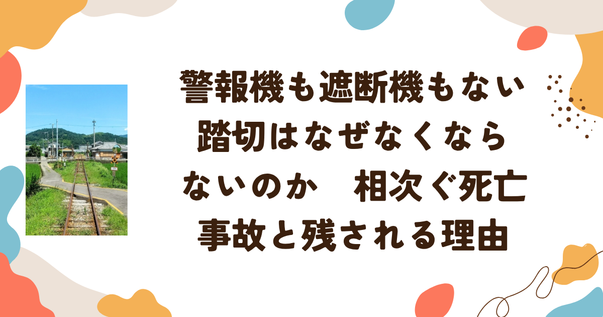 警報機も遮断機もない踏切はなぜなくならないのか　相次ぐ死亡事故と残される理由